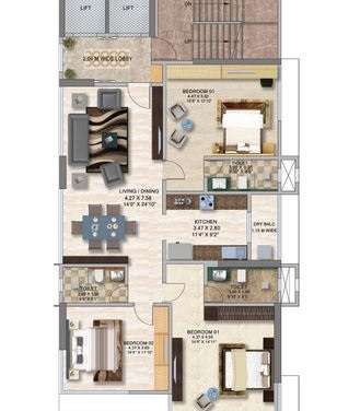 kanakia the art house apartment 3 bhk 1378sqft 20204901174941