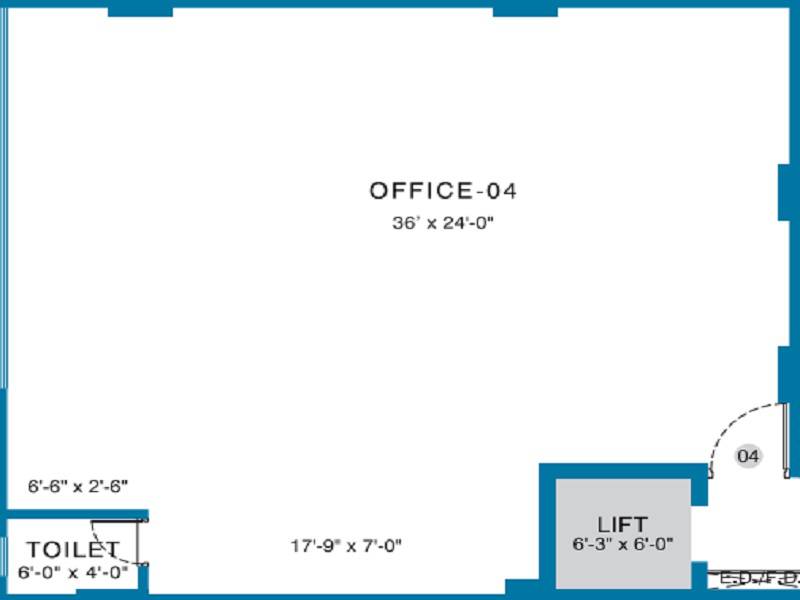 Floor plan of 1040 Sq. Ft. Office Space in Gala Quest, Mumbai