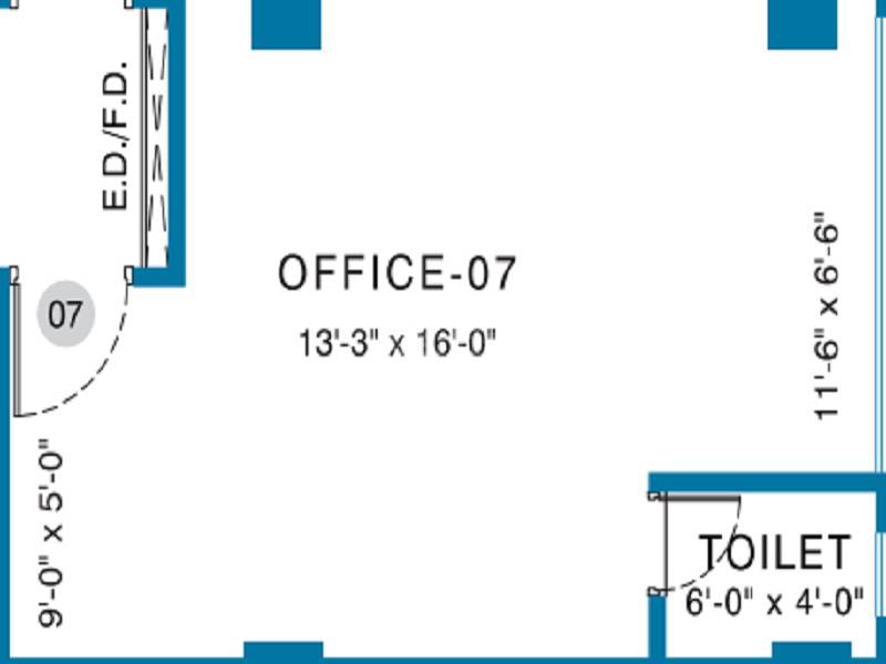Floor plan of 361 Sq. Ft. Office Space in Gala Quest, Mumbai