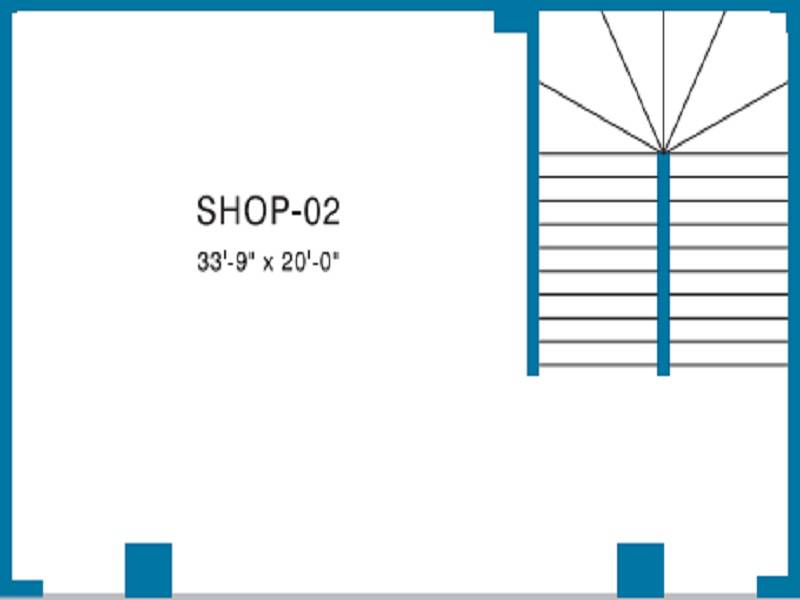 Floor plan of 725 Sq. Ft. Retail Shop in Gala Quest, Mumbai