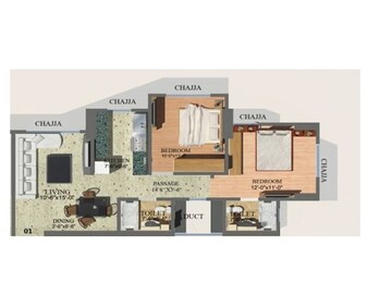  2 BHK Apartment at Karmvir Avant Sky Villa, Nnp Colony – for Rent