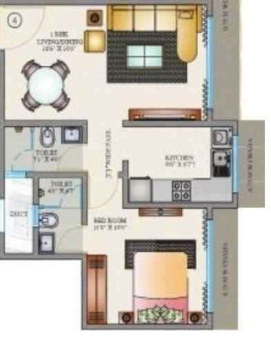 1 BHK 458 Sq. Ft. Apartment in Kaustubh Sun Moon CHS Ltd Bldg 12