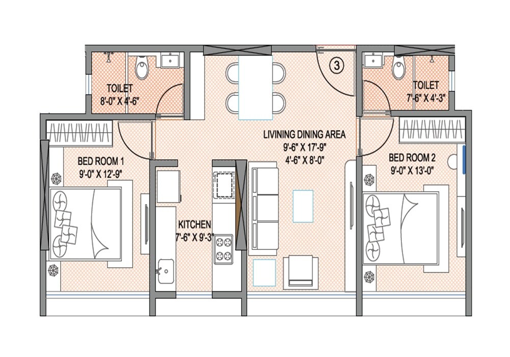 2 BHK 623 Sq. Ft. Apartment
