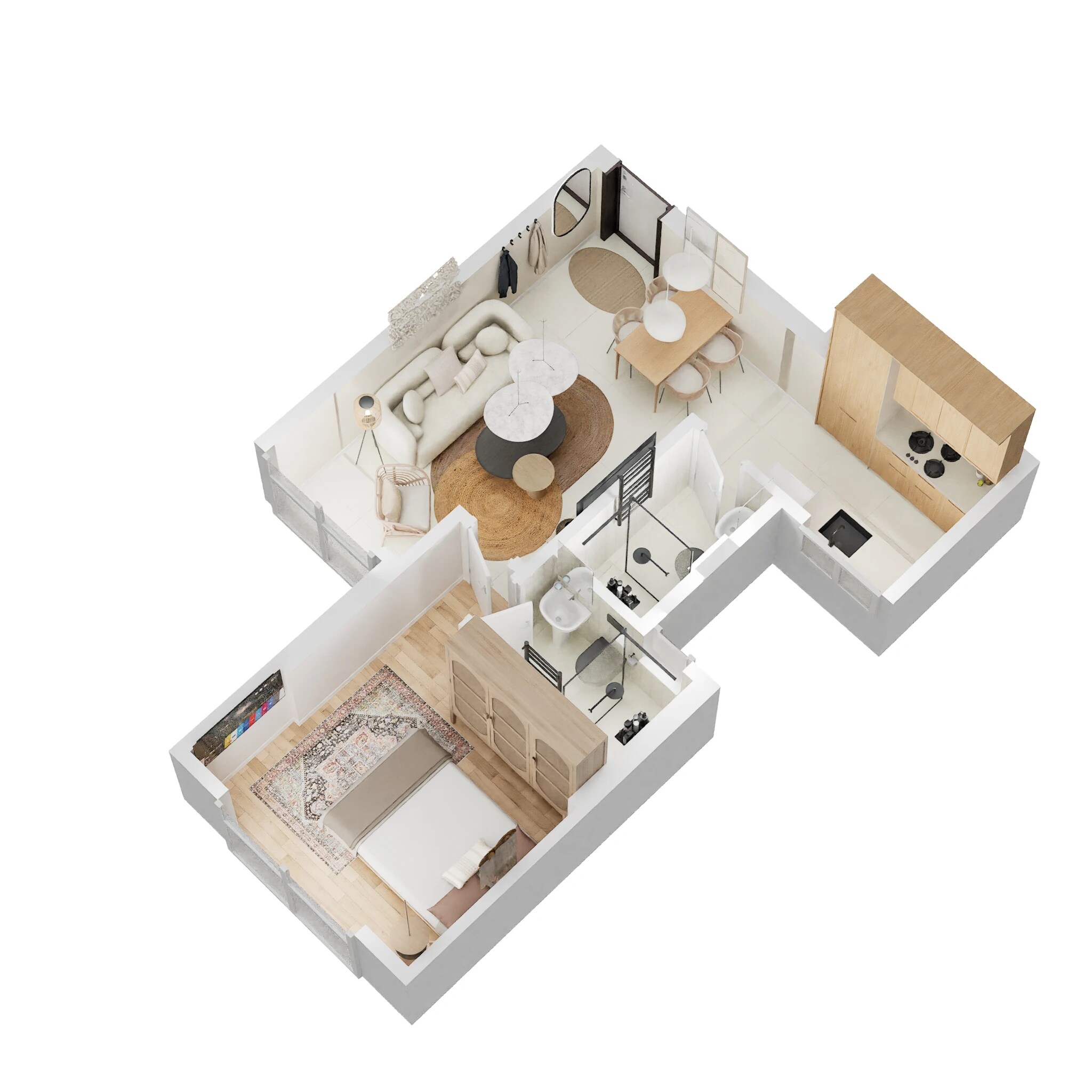 Floor plan of 1 BHK Apartment - 405 sq. ft. in Khandelwal Passcode Fusion, Mumbai