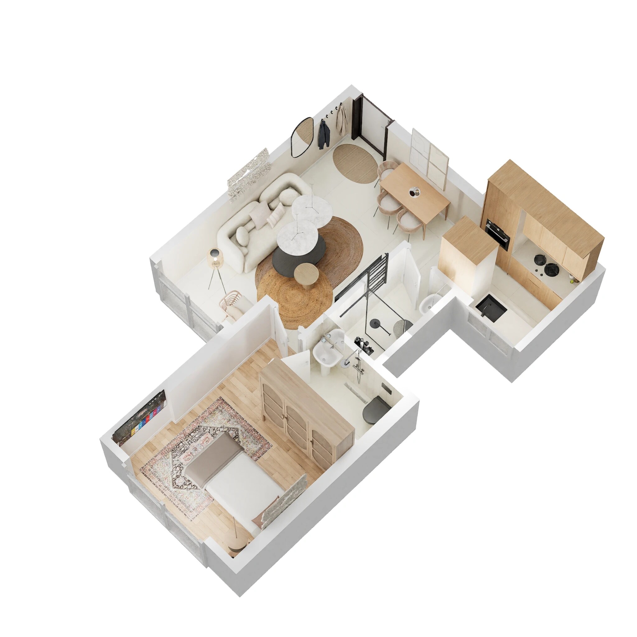 Floor plan of 1 BHK Apartment - 412 sq. ft. in Khandelwal Passcode Fusion, Mumbai