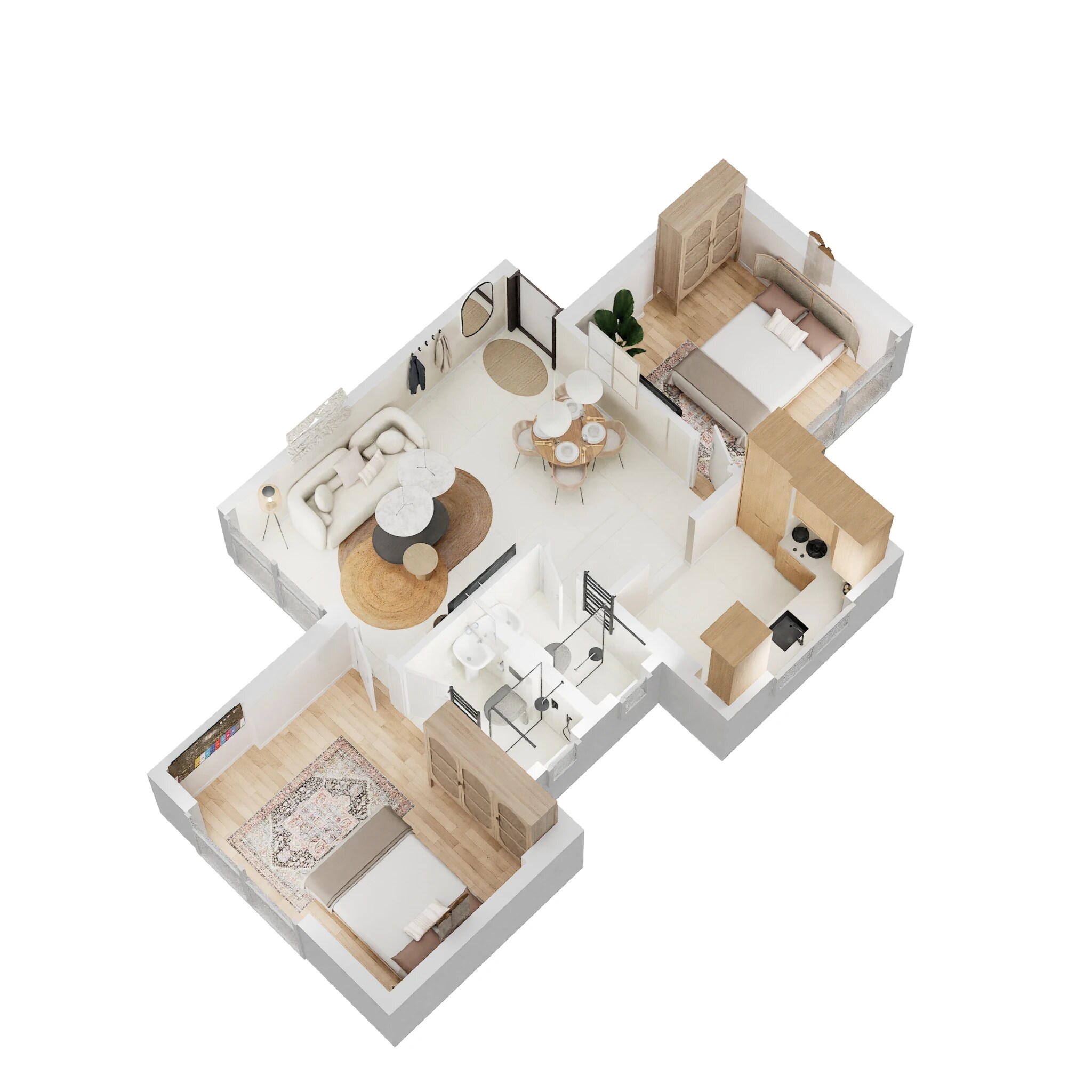 Floor plan of 2 BHK Apartment - 620 sq. ft. in Khandelwal Passcode Fusion, Mumbai