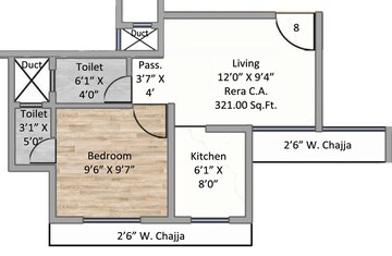  1 BHK Apartment at Kings My Homes, Chunabhatti – for Sale