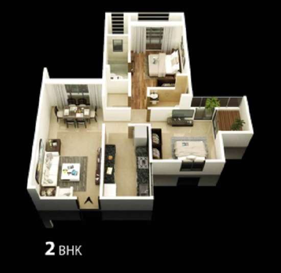 2 BHK 692 Sq. Ft. Apartment in KK Padhye Complex