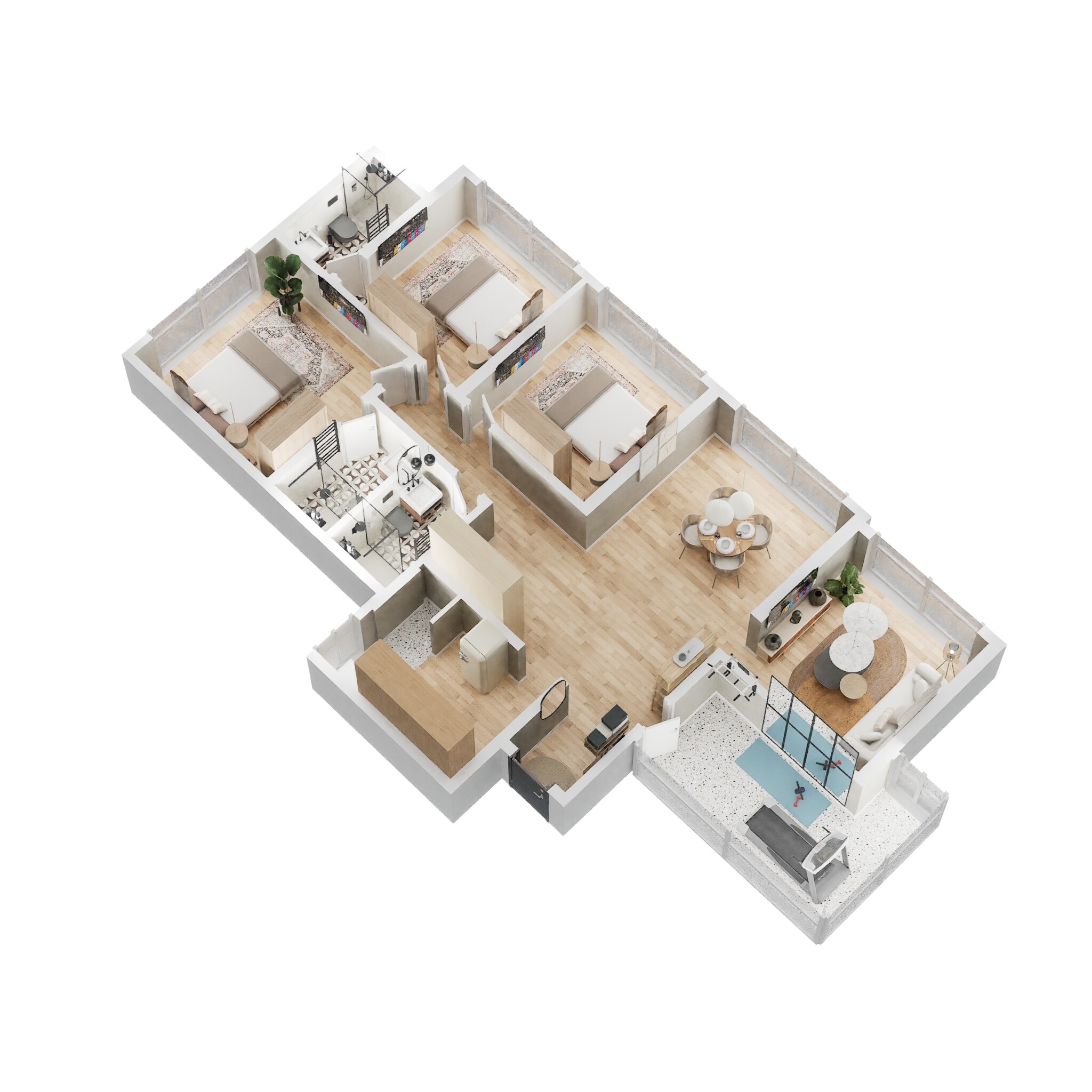 3 BHK 1112 Sq. Ft. Apartment