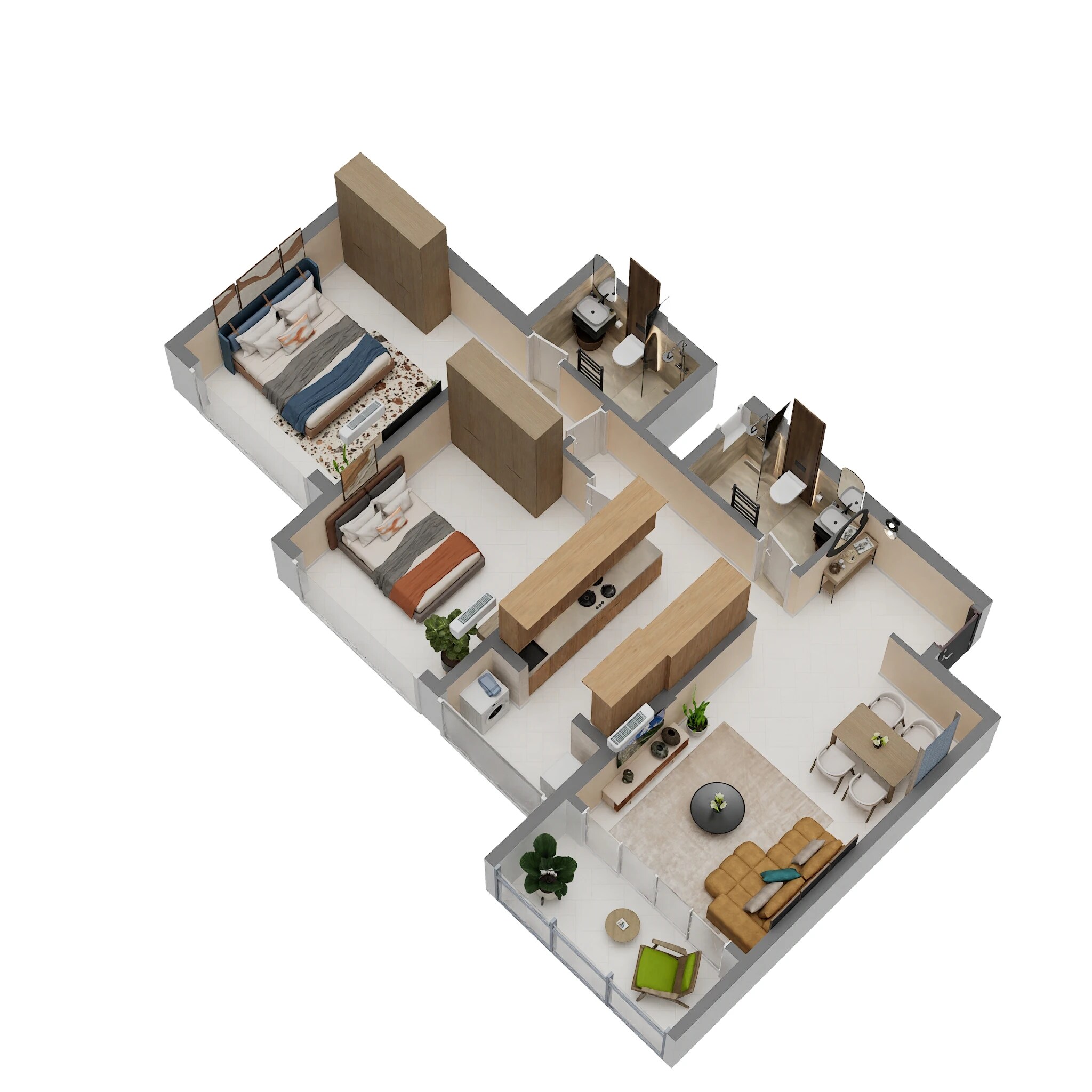 2 BHK 579 Sq. Ft. Apartment