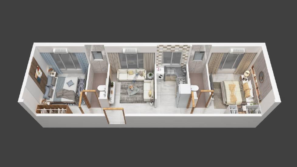 Floor plan of 2 BHK 498 Sq. Ft. Apartment in Kripa Elysium, Mumbai