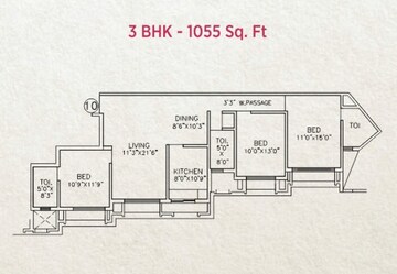  3 BHK Apartment at Kukreja Golf Scappe, Chembur – for Rent