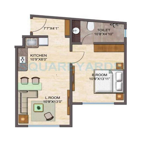 1 BHK 497 Sq. Ft. Apartment