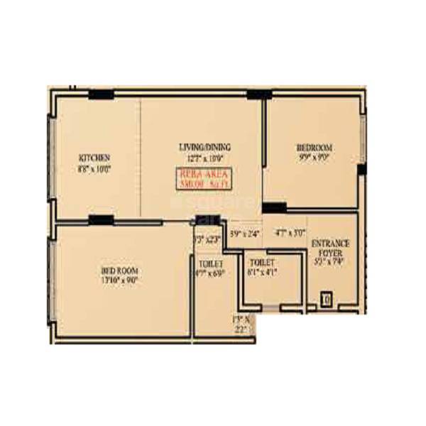 2 BHK 638 Sq. Ft. Apartment
