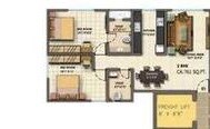 Floor plan of 2 BHK 1271 Sq. Ft. Apartment in Kumar Kul Aura, Mumbai