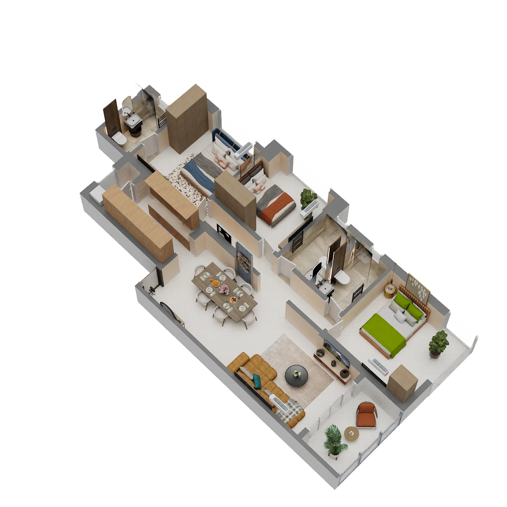 3 BHK 1091 Sq. Ft. Apartment