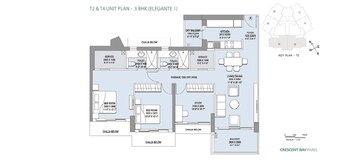  3 BHK Apartment at L&T Crescent Bay T2, Parel – for Rent