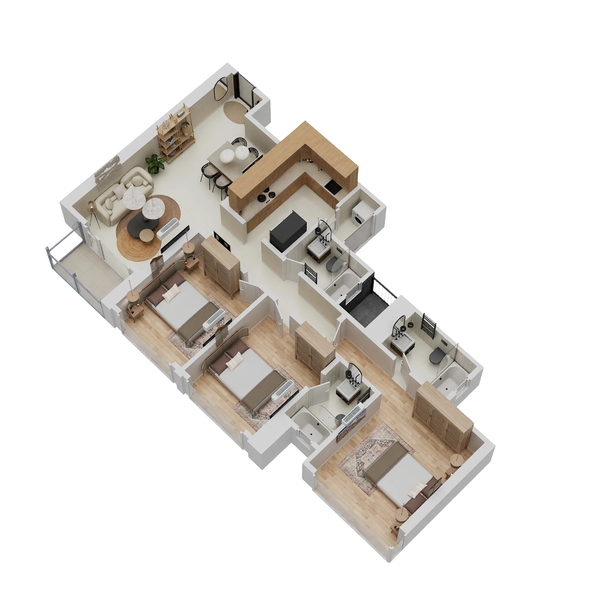 3 BHK 1024 Sq. Ft. Apartment