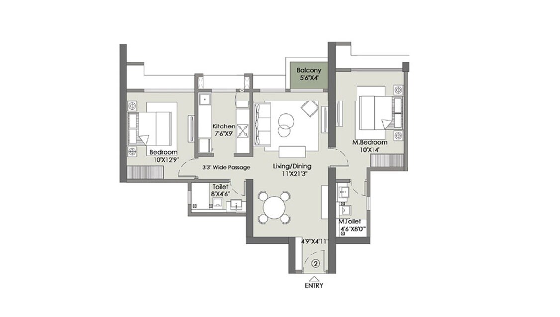  2 BHK Apartment at L & T Rejuve 360 Tower A, Mulund West – for Rent