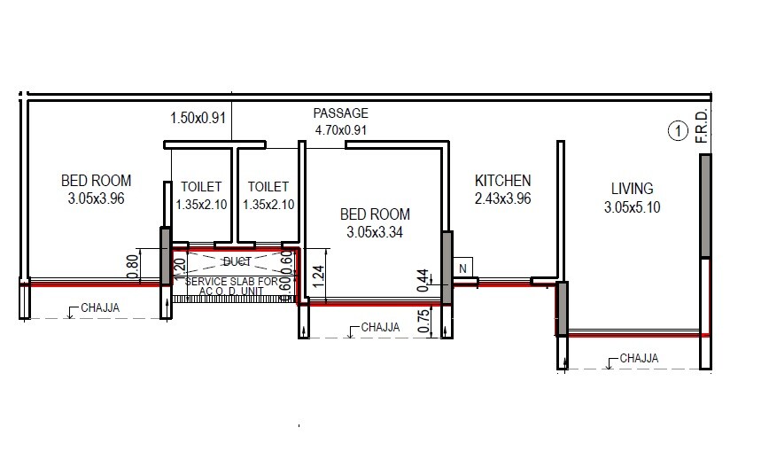 2 BHK 787 Sq. Ft. Apartment