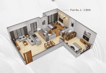 Floor plan of 2 BHK 700 Sq. Ft. Apartment in Ladiwala Bhavan, Mumbai