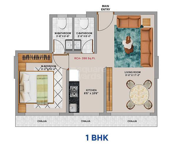 1 BHK 377 Sq. Ft. Apartment in Lakshmi Solitaire