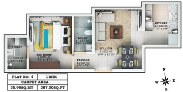 1 BHK Apartment at Lalani Valentine Apartment 1 Wing D, Malad East – for Rent