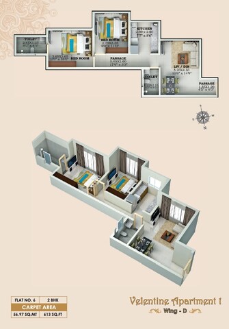 2 BHK Apartment For Rent in Lalani Velentine Apartment 1 Wing D Malad East Mumbai  7753724