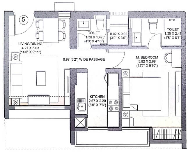 launch code expansia apartment 1bhk 468sqft 1