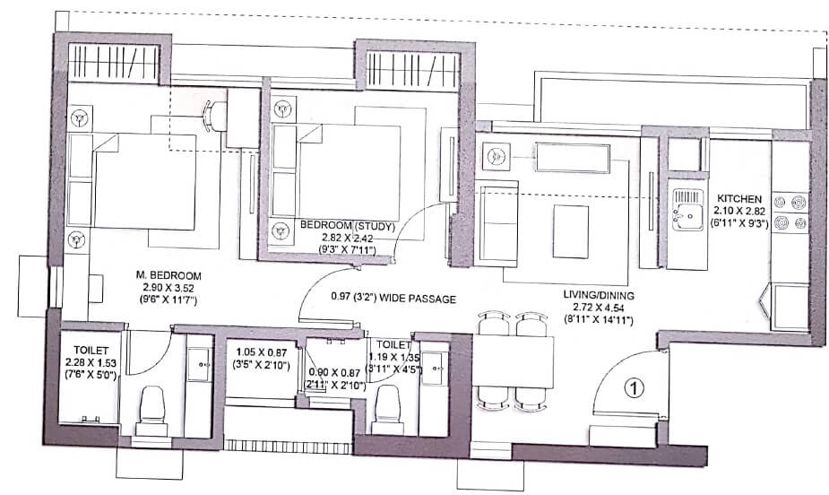 launch code expansia apartment 2bhk 538sqft 1