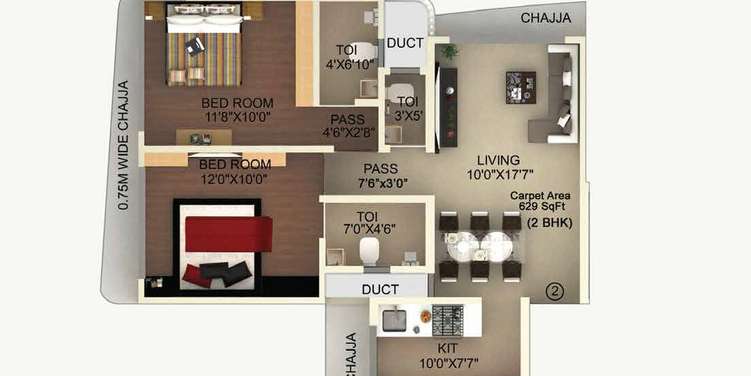 laxmi callista apartment 2 bhk 629sqft 20215410145412