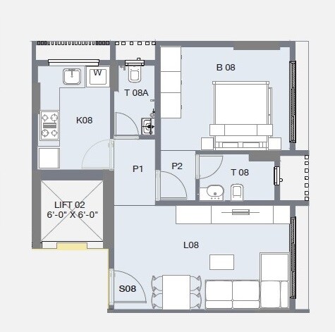 1 BHK 400 Sq. Ft. Apartment