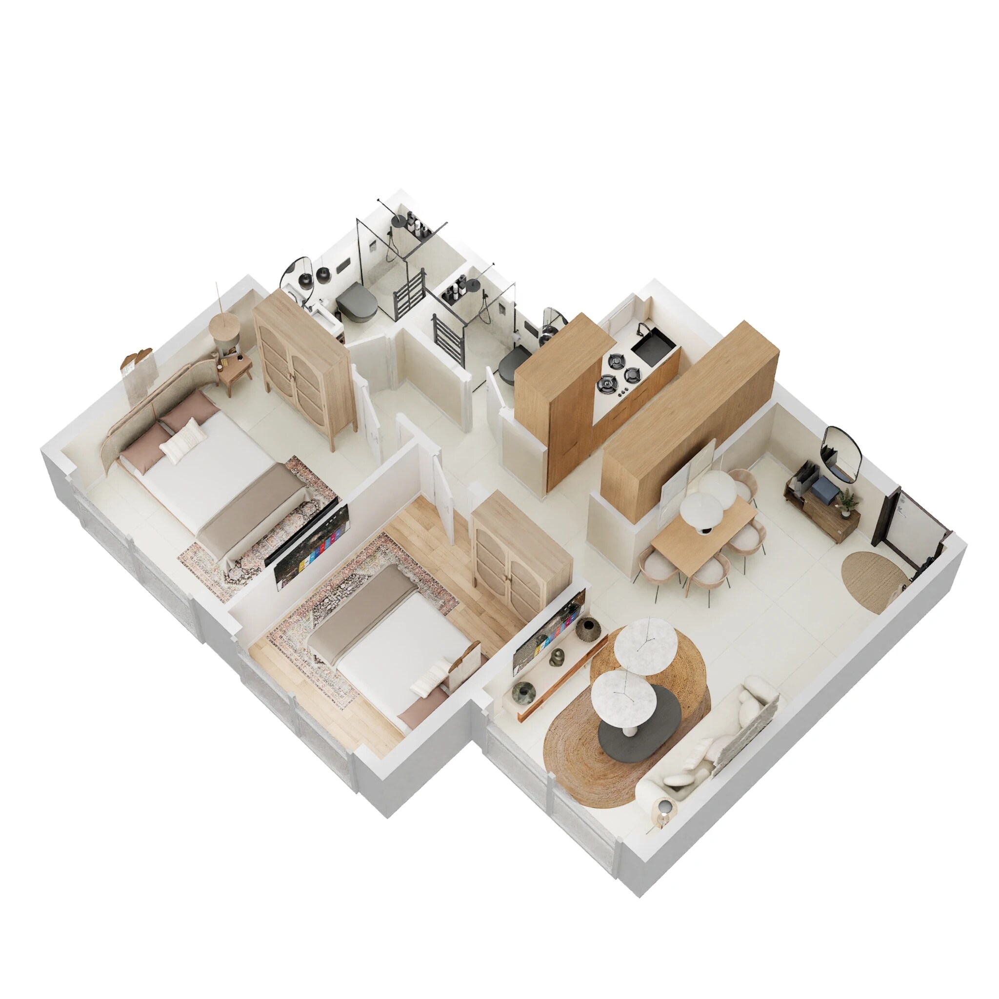 2 BHK 637 Sq. Ft. Apartment