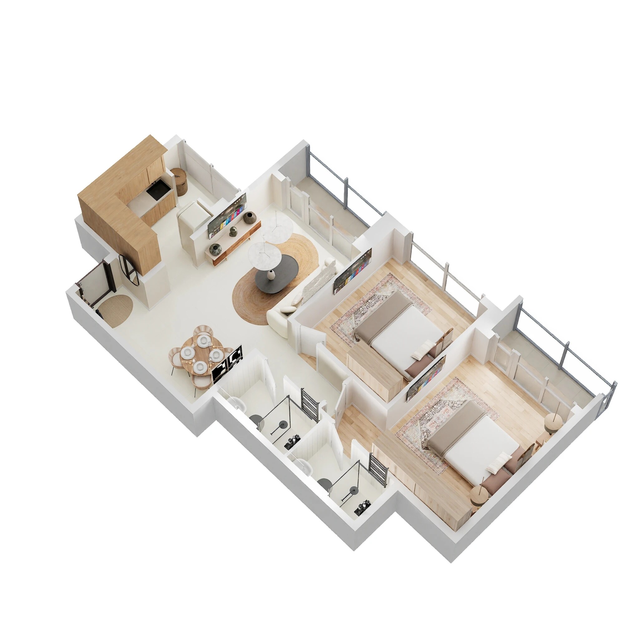 2 BHK 694 Sq. Ft. Apartment