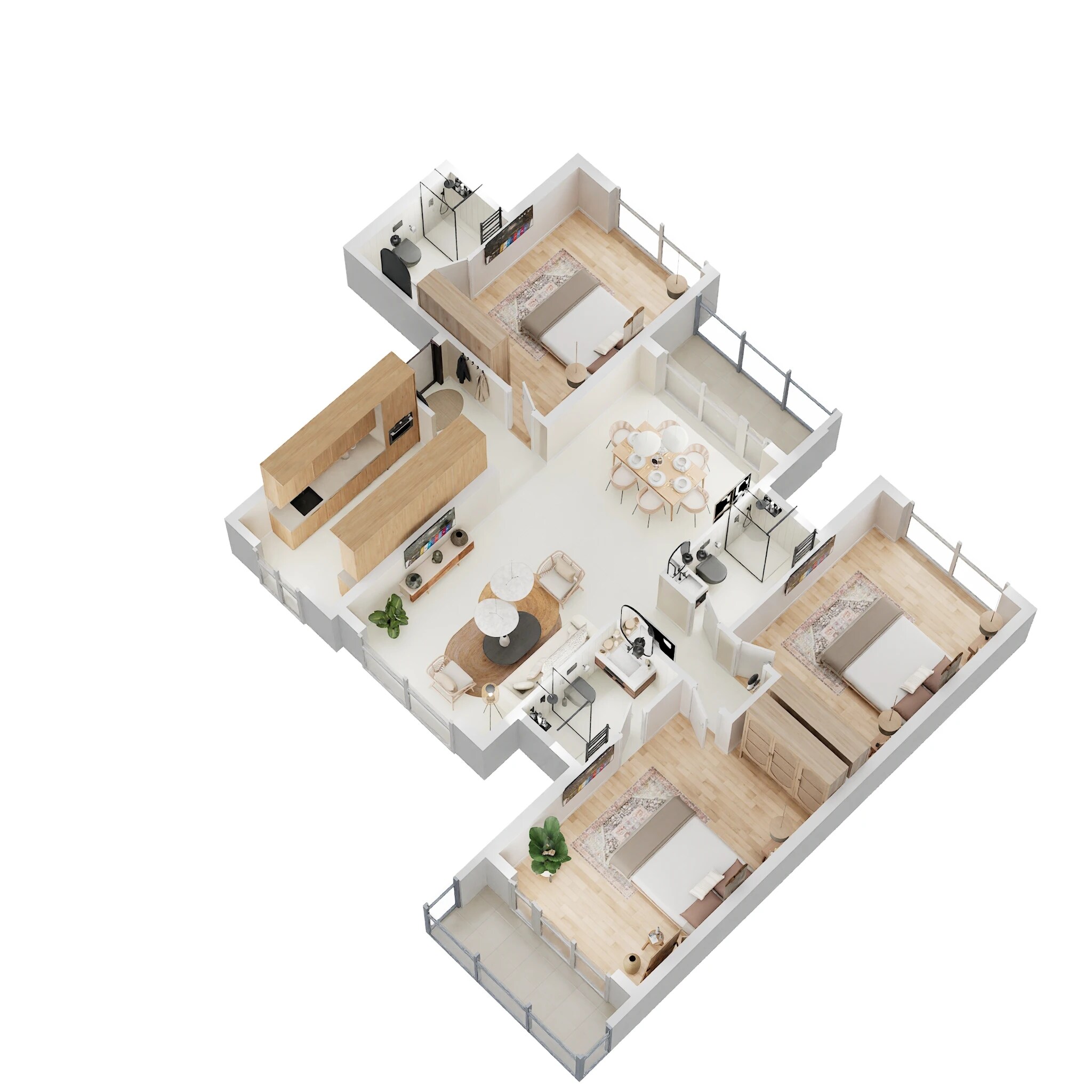 3 BHK 1300 Sq. Ft. Apartment