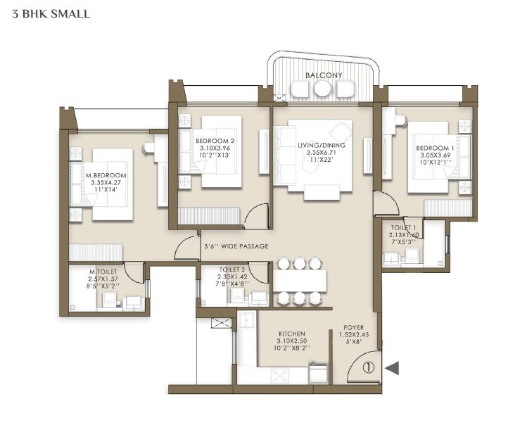 Other, lnt-island-cove 3 Bedroom 1041 Sq.Ft. Apartment In Mahim Mumbai 8780571
