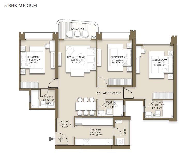  3 BHK Apartment at LnT Island Cove, Mahim – for Sale
