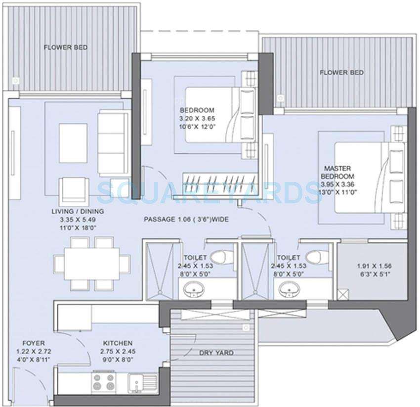lnt realty crescent bay apartment 2bhk 1400sqft1