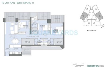  3 BHK Apartment at LnT Realty Crescent Bay, Dhabholkar Wadi – for Rent
