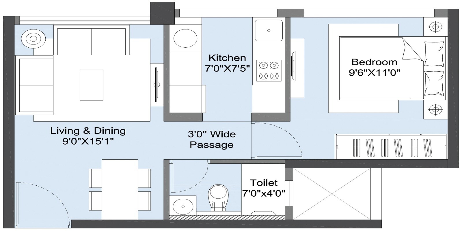 Other, lnt-veridian 1 Bedroom 359 Sq.Ft. Apartment In Powai Mumbai 9010139