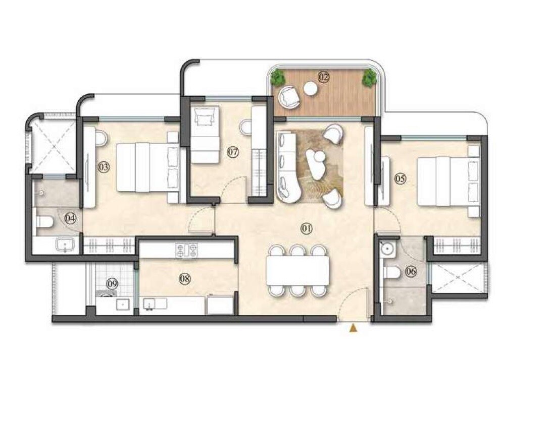  3 BHK Apartment at Lodha Altus, Saibaba Nagar – for Sale
