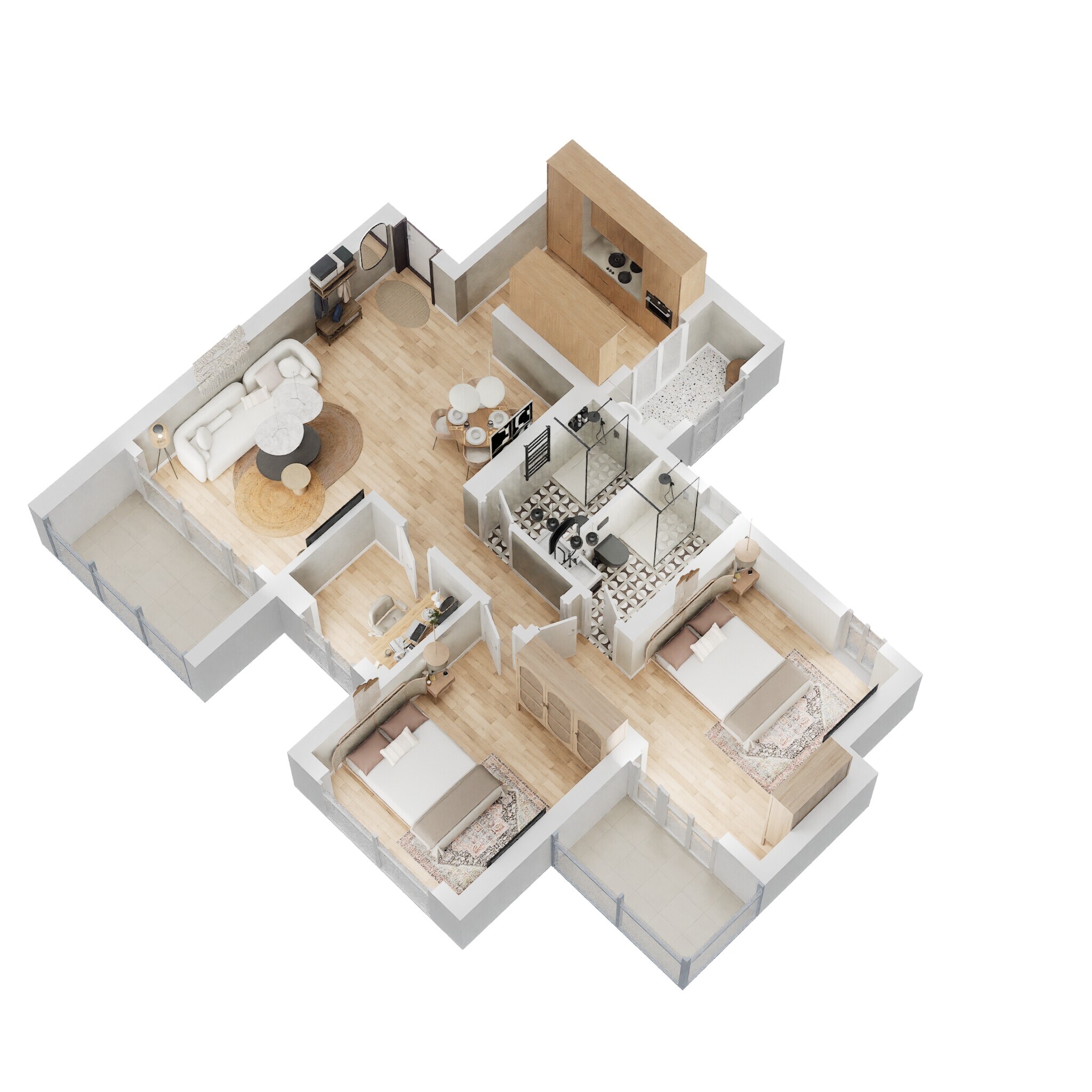 3 BHK 930 Sq. Ft. Apartment