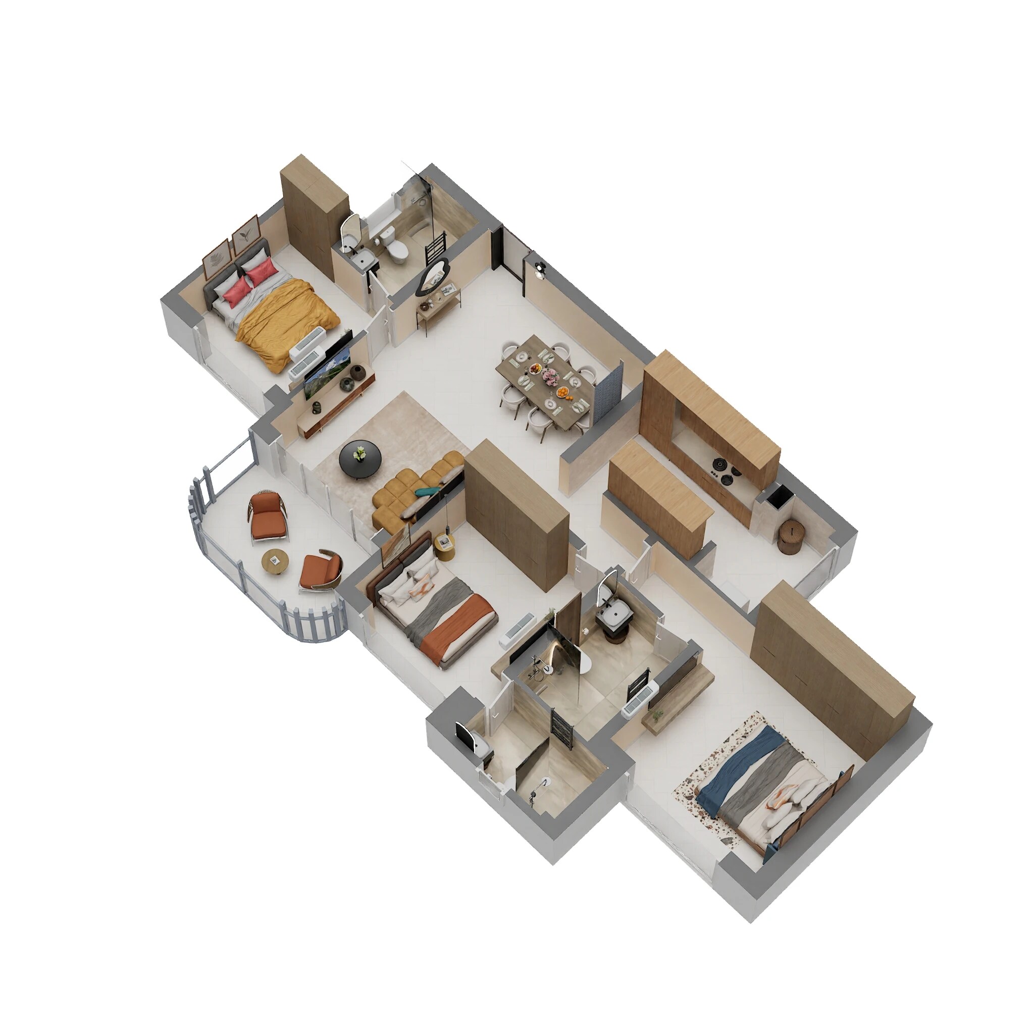 3 BHK 1158 Sq. Ft. Apartment