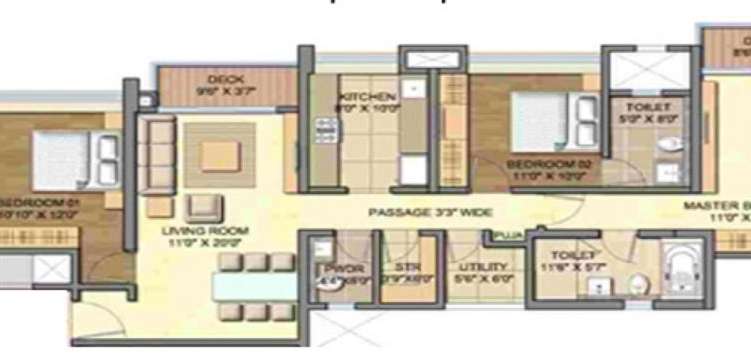 lodha aurum grande apartment 3 bhk 2800sqft 20210005130050