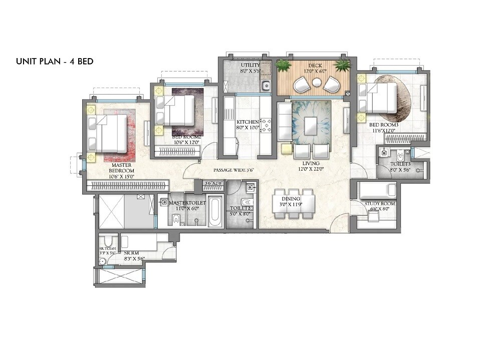 4 BHK 1420 Sq. Ft. Apartment