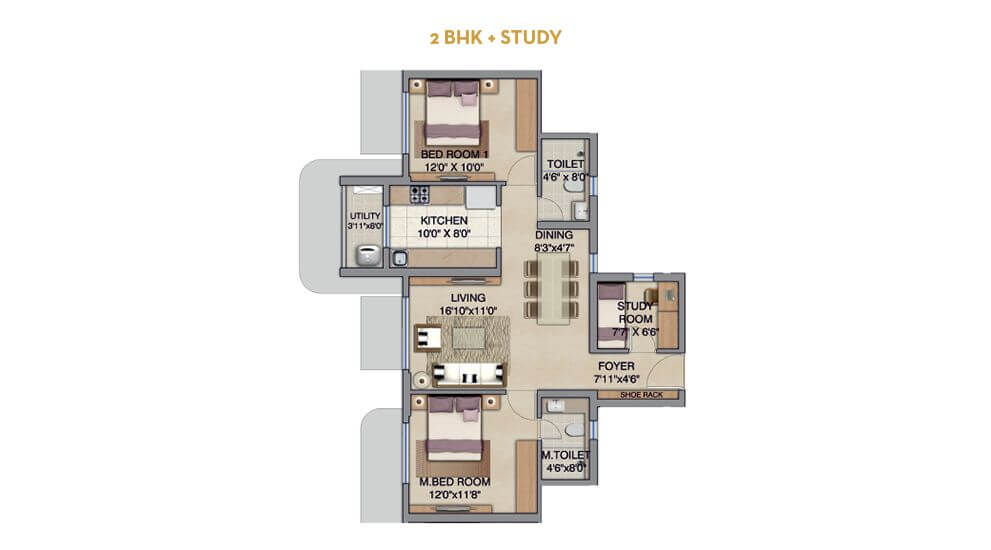 2 BHK 804 Sq. Ft. Apartment in Lodha Codename Big Win