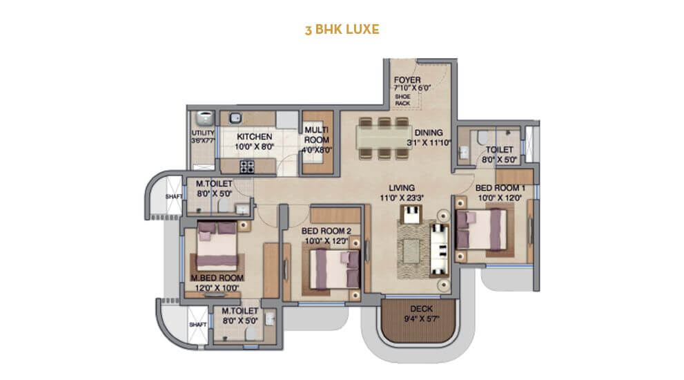 3 BHK 1016 Sq. Ft. Apartment in Lodha Codename Big Win