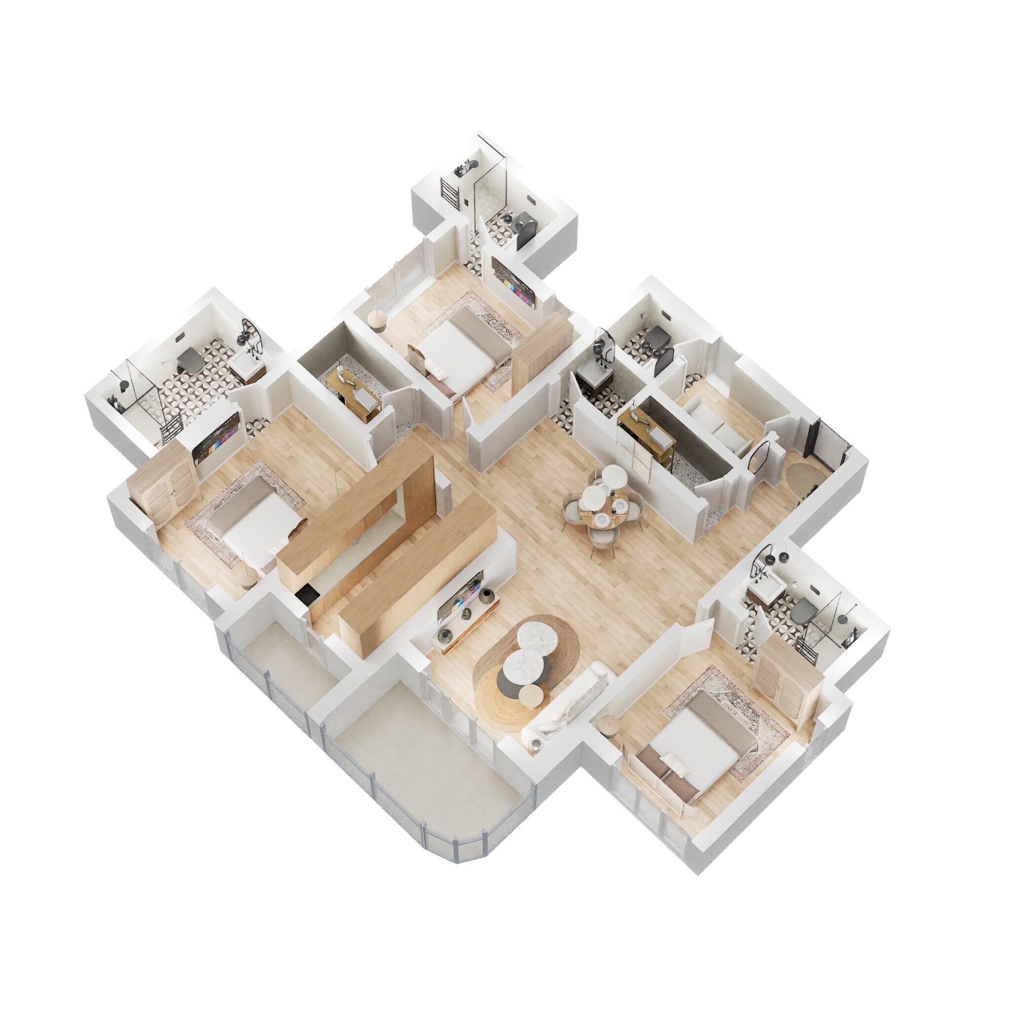 3 BHK 1285 Sq. Ft. Apartment