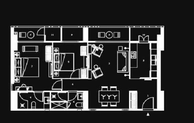 Floor plan of 2 BHK 1485 Sq. Ft. Apartment in Lodha Codename Superstar, Mumbai