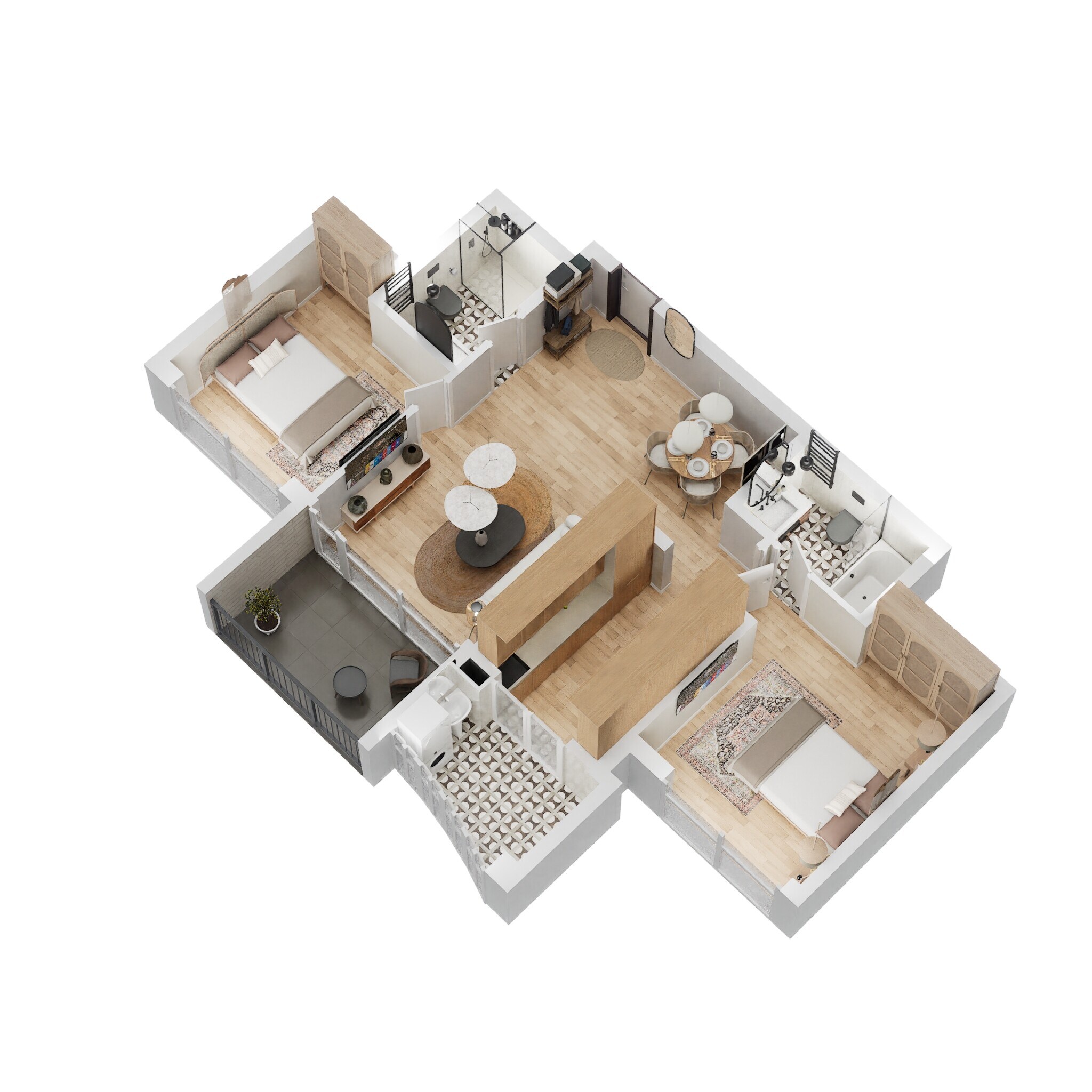 2 BHK 820 Sq. Ft. Apartment